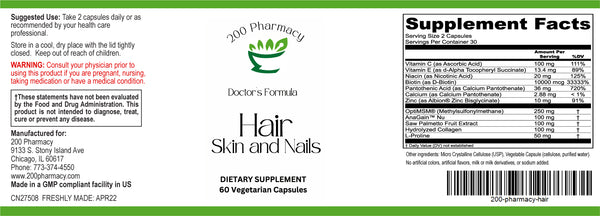 200 Pharmacy Doctor's Formula Hair Skin & Nails